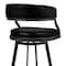 Armen Living Dione 30" Bar Height Barstool in Mineral Finish and Vintage Black Faux Leather 721535746958 - alternate 4